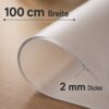 ANRO_mattierte_Folie_2mm_100_HB Tischfolie 2mm mattiert Tischschutzfolie Tischschutzmatte 100cm Breite Matt