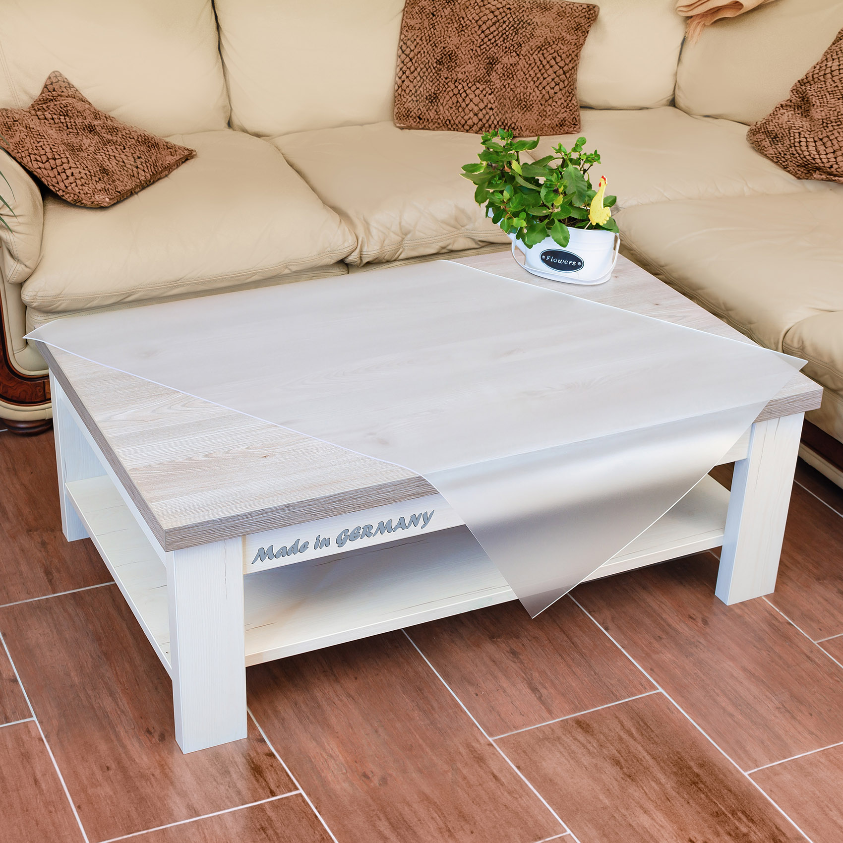 Tischfolie einseitig mattiert 2mm Tischschutzfolie Tischschutz Matt 100cm Breite