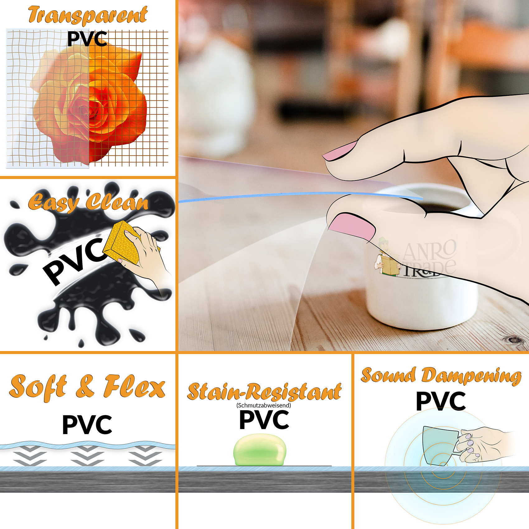 Tischfolie transparent – Tischschutzfolie 1mm 100cm Breite