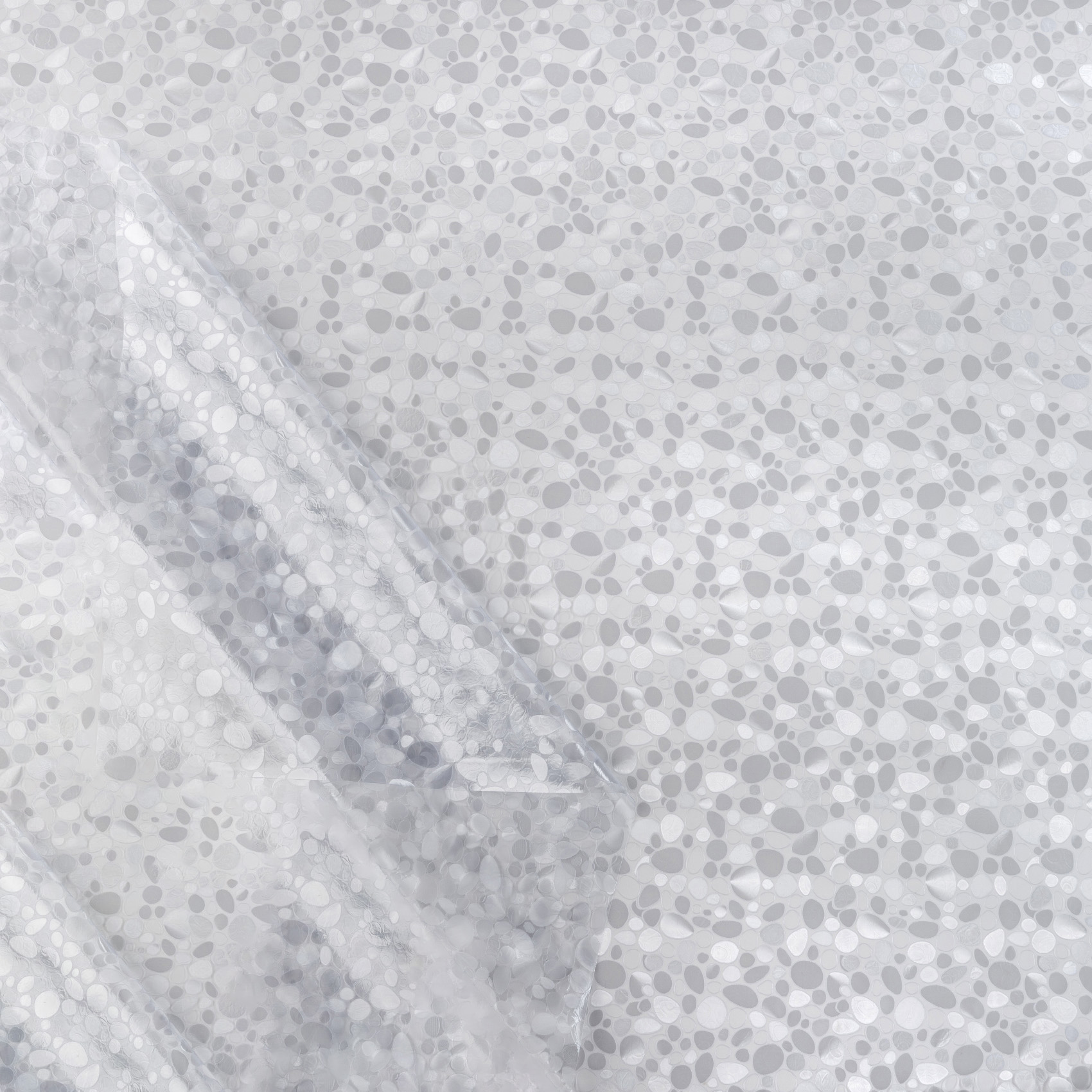 Durchsichtige Tischdecke halbtransparent Steine Muster 0,2mm glasklar Tischschutzfolie Tischfolie