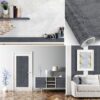 Klebefolie Möbelfolie selbstklebende Folie Dekofolie matt 0,45x2m PVC-frei – Granit Naturstein Grau