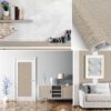 Klebefolie Möbelfolie selbstklebende Folie Dekofolie matt 0,45x2m PVC-frei – Leinenoptik Braun