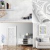 Klebefolie Möbelfolie selbstklebende Folie Dekofolie matt 0,45x2m PVC-frei – Ornament Silber Grau