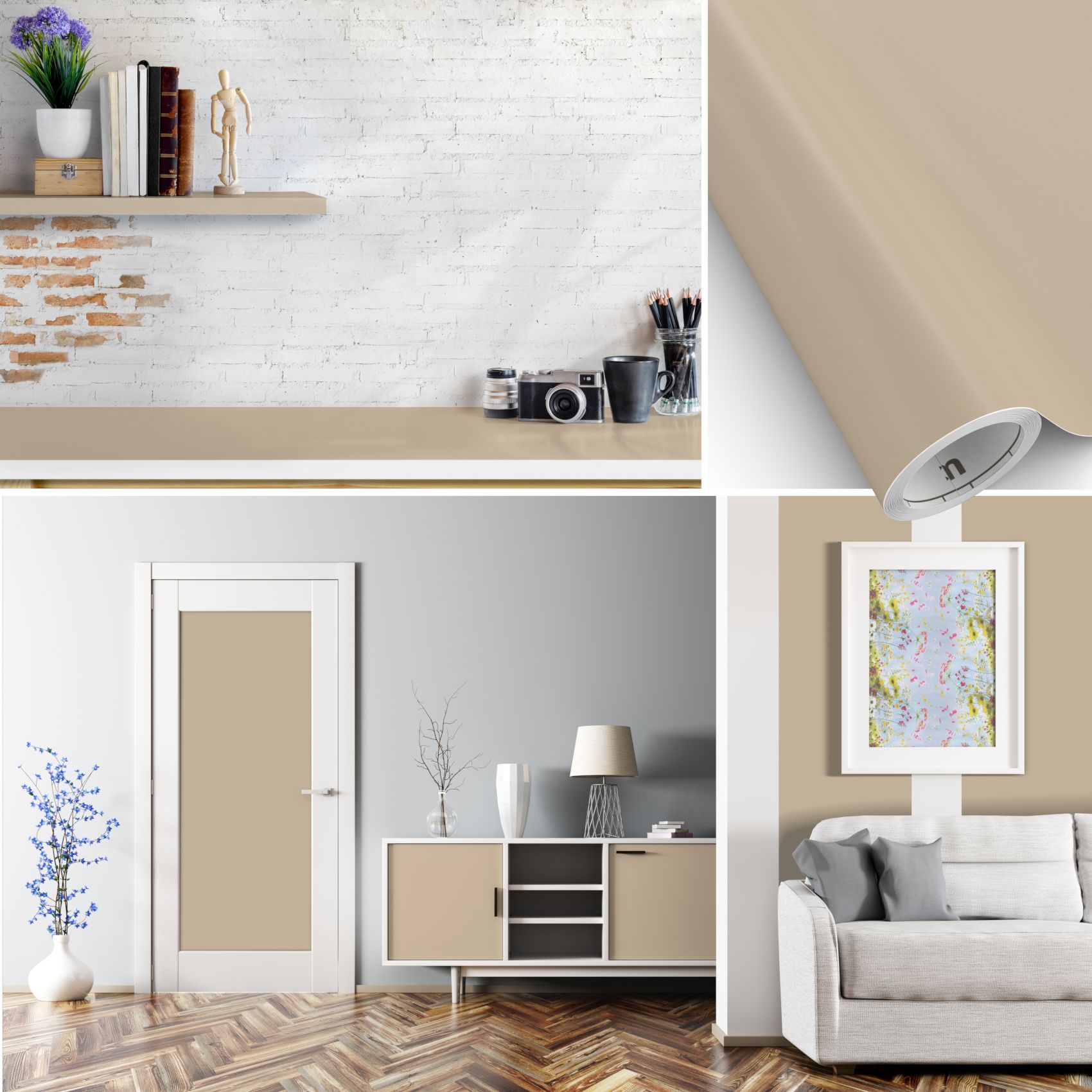 Klebefolie Möbelfolie selbstklebende Folie Dekofolie matt 0,45x2m PVC-frei – Uni Braun Matt