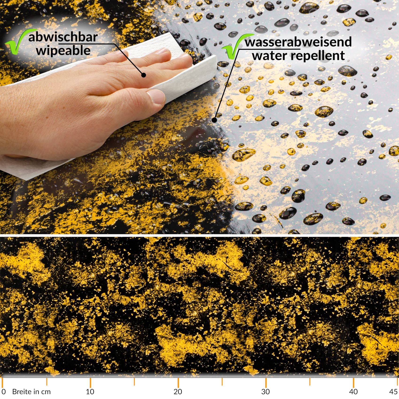 XPAK093_50 Klebefolie Möbelfolie Küche Folie selbstklebend DIY glänzend PVC-frei 0,45x3m – Industrial Betonoptik Orange