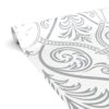 Klebefolie Möbelfolie selbstklebende Folie Dekofolie matt 0,45x2m PVC-frei – Ornament Silber Grau