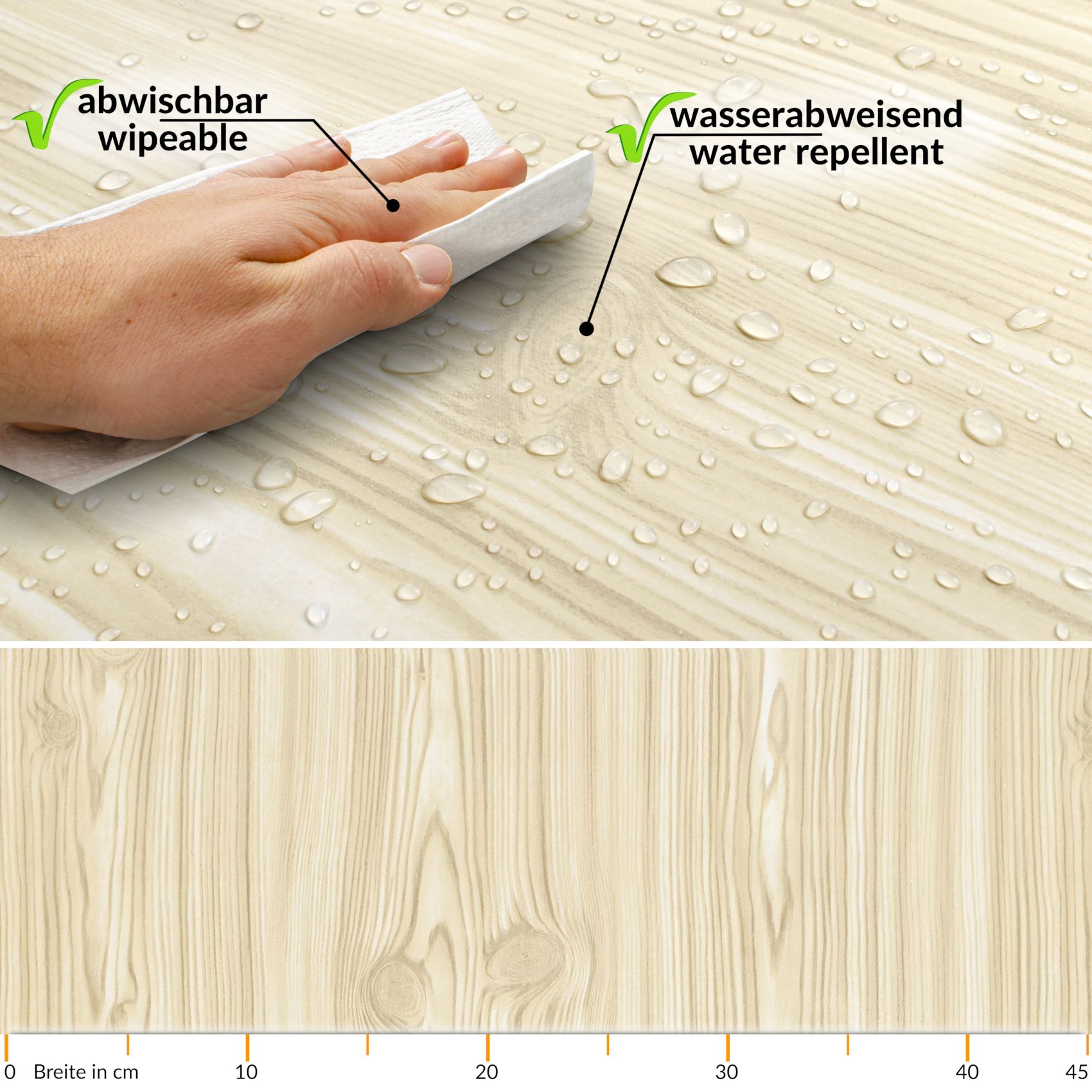 Klebefolie Möbelfolie matt selbstklebende Dekofolie Möbel 0,45x2m PVC-frei – Holz Kiefer