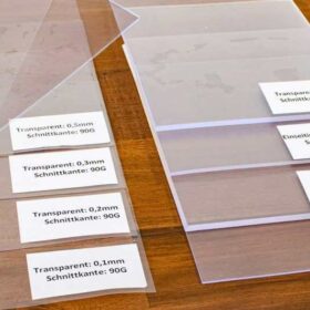 Musterstücke für die angebotenen Stärken