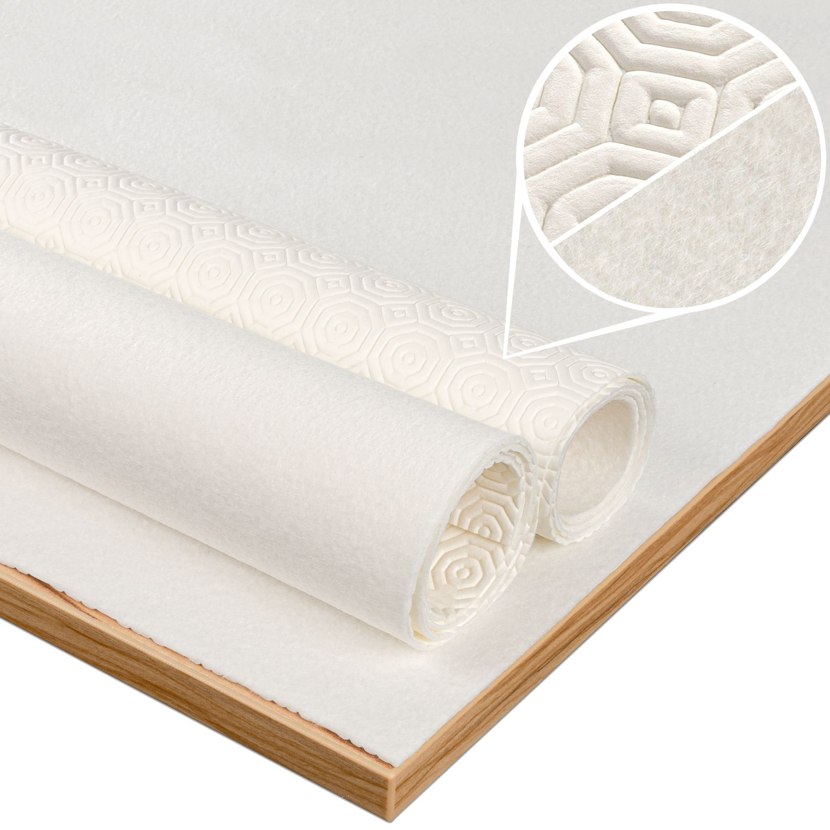 Tischschoner Tischdeckenunterlage Tischmolton 2,2mm Tischpolster Tischunterlage Gemustert rutschfest Vliesrücken Meterware