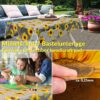 Transparente Tischdecke durchsichtig Tischfolie Tischschutzfolie 0,15mm mit Muster Sonnenblumen &#8211; 100x140cm, Schnittkante