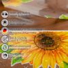Transparente Tischdecke durchsichtig Tischfolie Tischschutzfolie 0,15mm mit Muster Sonnenblumen &#8211; 100x140cm, Schnittkante