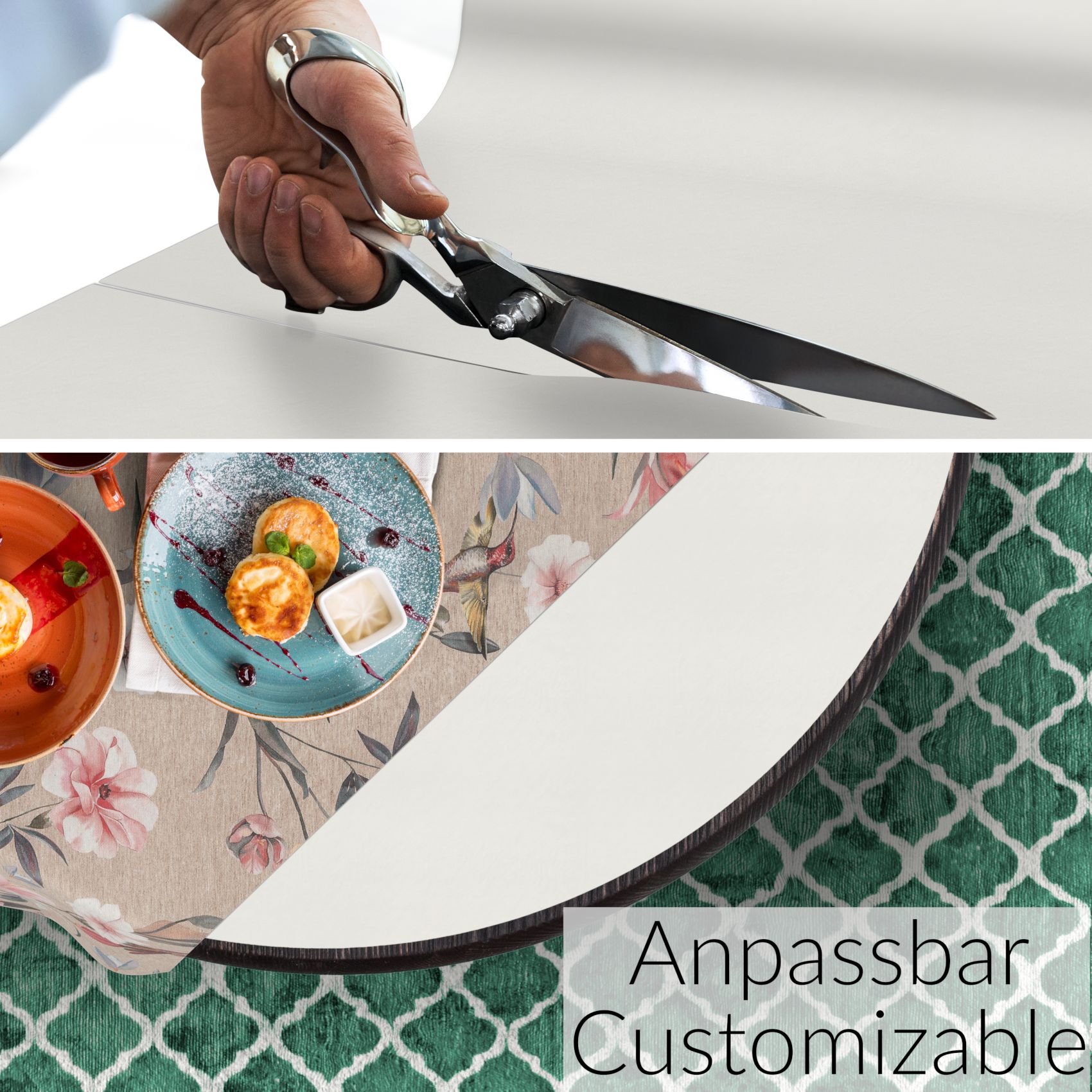 Tischschoner Tischdeckenunterlage Tischmolton Glatt rutschfest 1,5mm Tischpolster Tischunterlage Viesrücken Weiß Meterware – 100x140cm