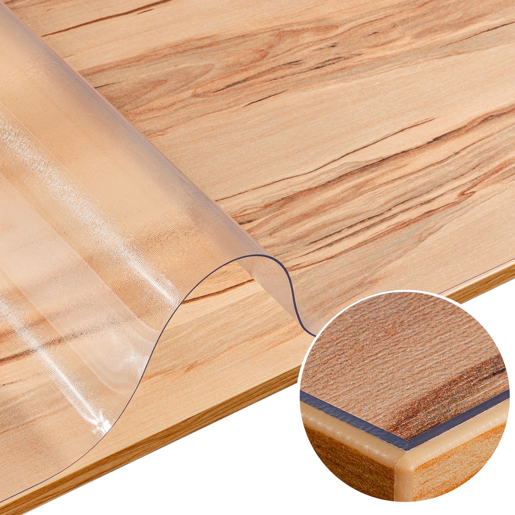Tischfolie Tischschutzfolie feinmattiert transparenter Tischschutz matt 1,5mm – 90cm, 100cm