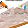 Tischfolie transparente Tischdecke durchsichtig Tischschutzfolie Tischschutz 1,5mm bedruckt Folie mit Motiv Blume B-Ware – 90cm, 100cm