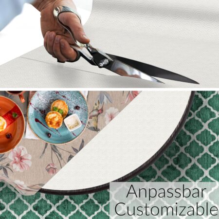Tischschoner Tischpolster Molton Tischdeckenunterlage rutschfest 2mm Gemustert Weiß PVC Polyester Rücken
