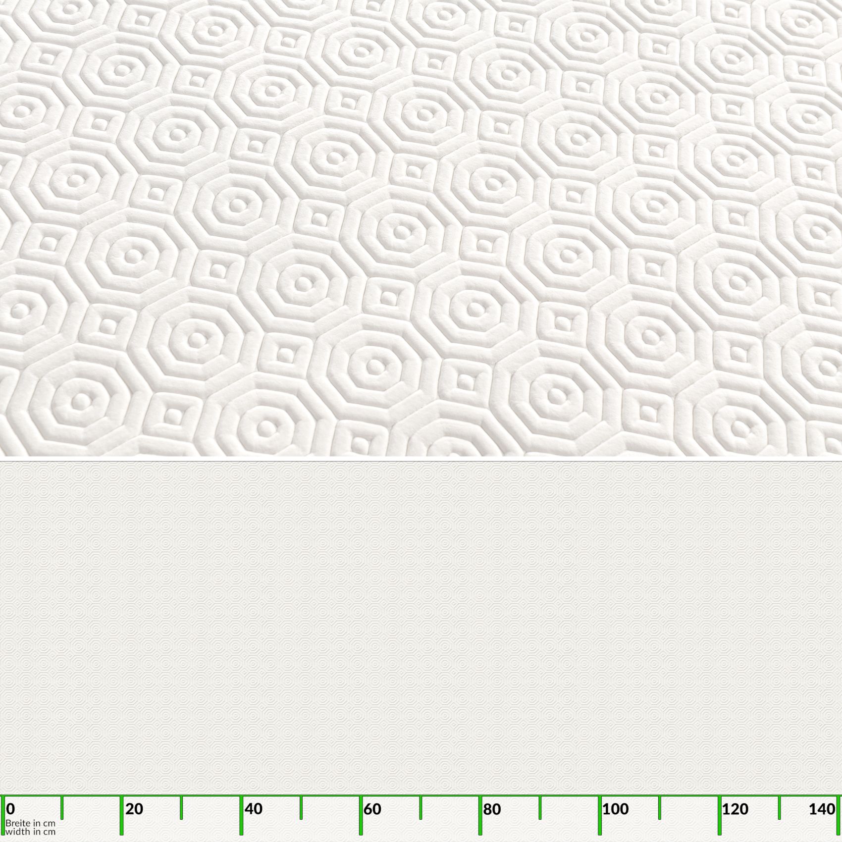 Tischschoner Tischpolster Molton Tischdeckenunterlage rutschfest 2mm Gemustert Weiß PVC Polyester Rücken – 100x140cm, Weiß