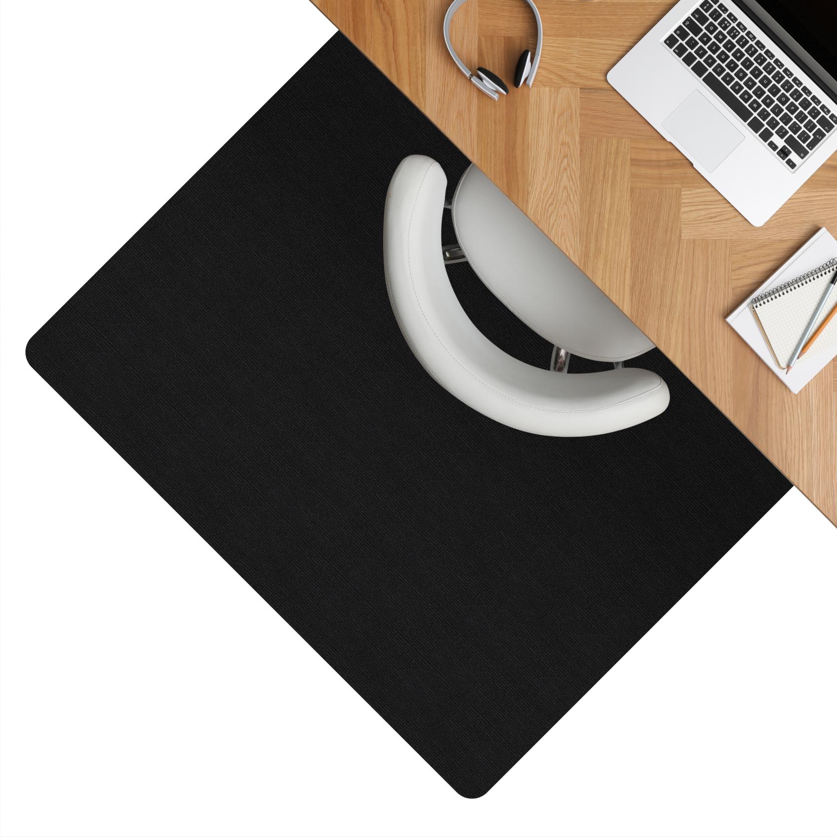 Bürostuhlunterlage Bodenschutzmatte Teppich Schreibtischstuhl Unterlage selbsthaftend NEMESIS Schwarz – 90x120cm