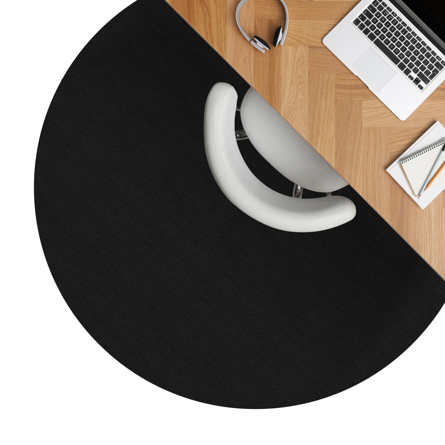 Bürostuhlunterlage Bodenschutzmatte Teppich Schreibtischstuhl Unterlage selbsthaftend NEMESIS Schwarz – 90x120cm