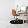 Bürostuhlunterlage Bodenschutzmatte Teppich Schreibtischstuhl Unterlage selbsthaftend NEMESIS Schwarz – 90x120cm