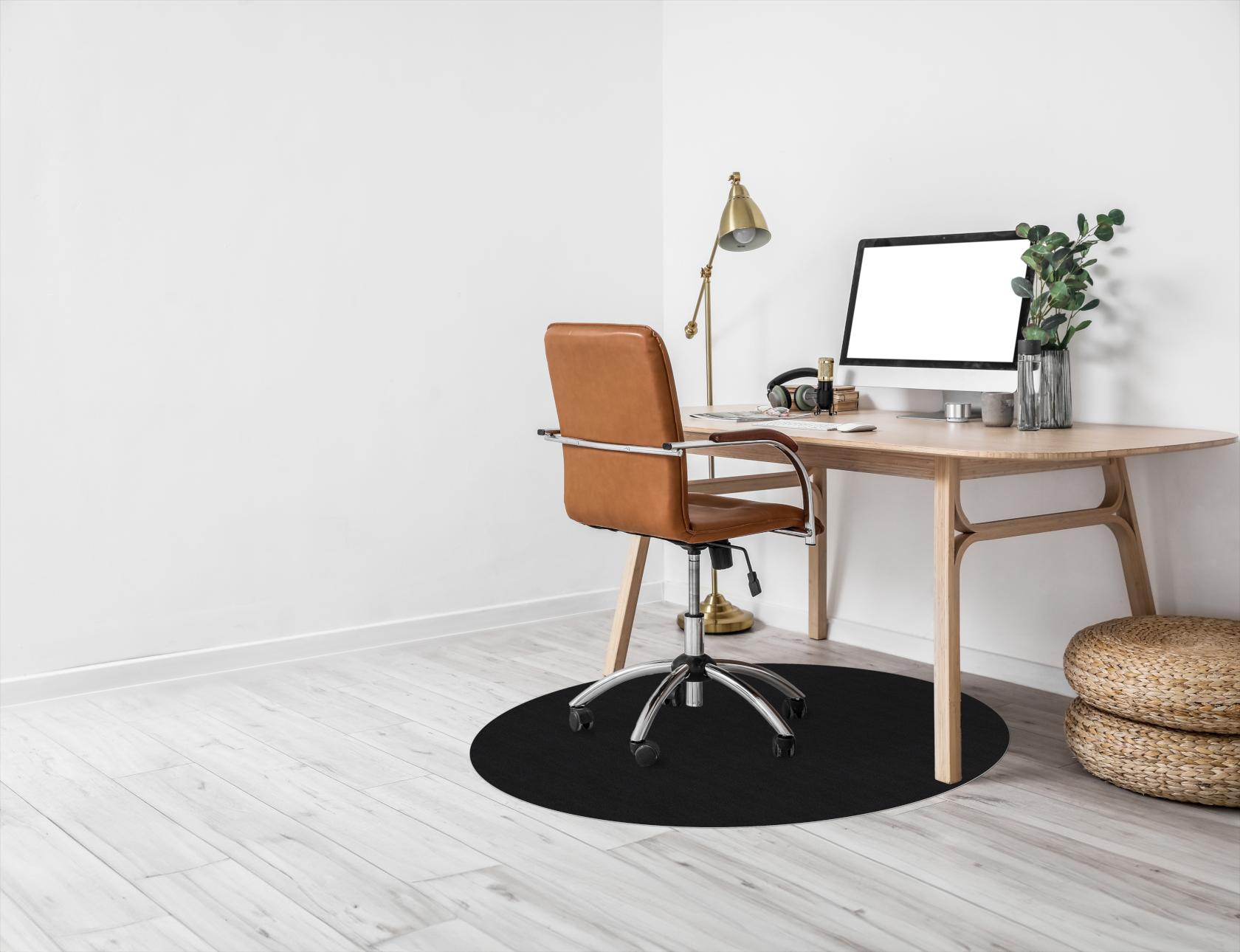 Bürostuhlunterlage Bodenschutzmatte Teppich Schreibtischstuhl Unterlage selbsthaftend NEMESIS Schwarz – 90x120cm