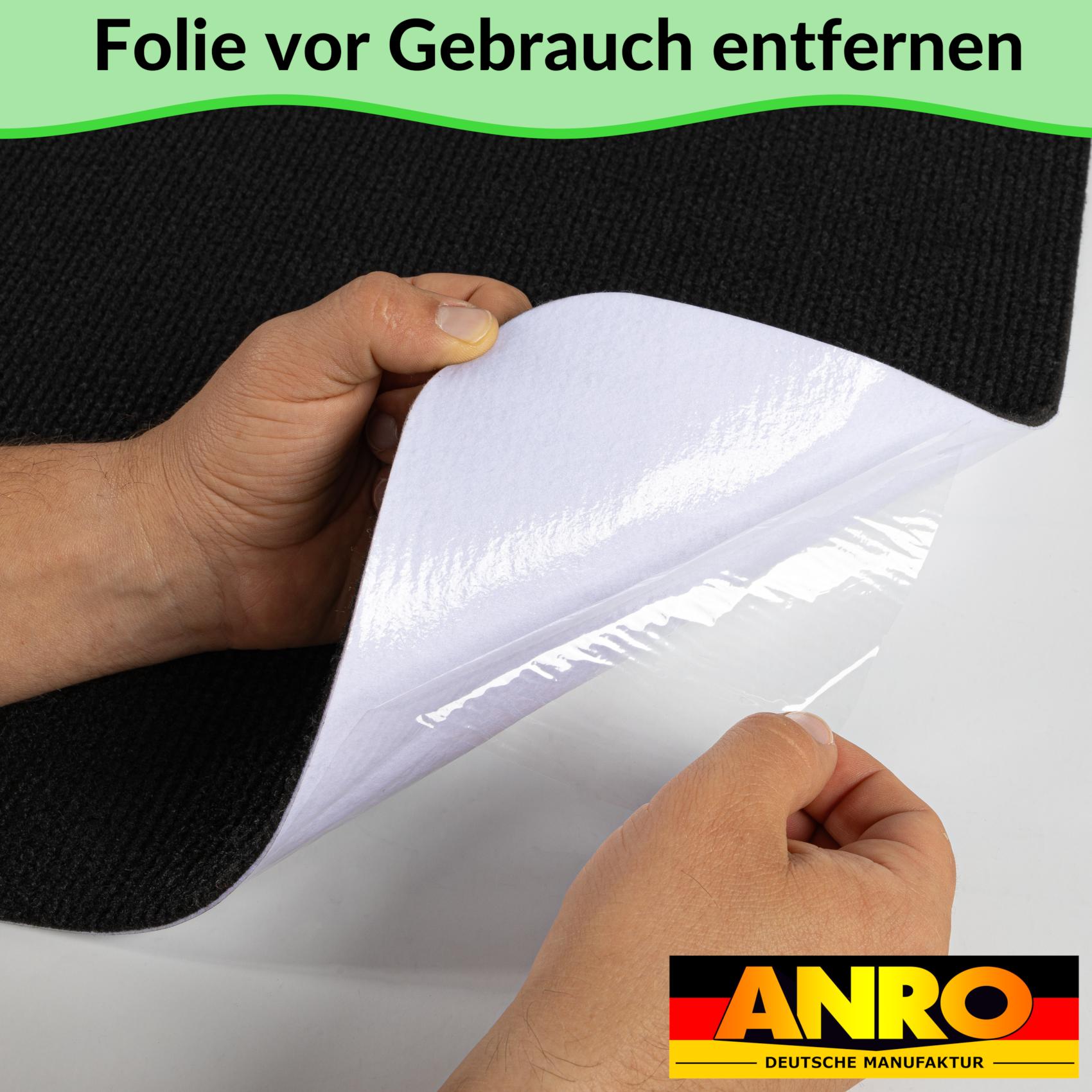 Bürostuhlunterlage Bodenschutzmatte Teppich Schreibtischstuhl Unterlage selbsthaftend NEMESIS Schwarz – 90x120cm