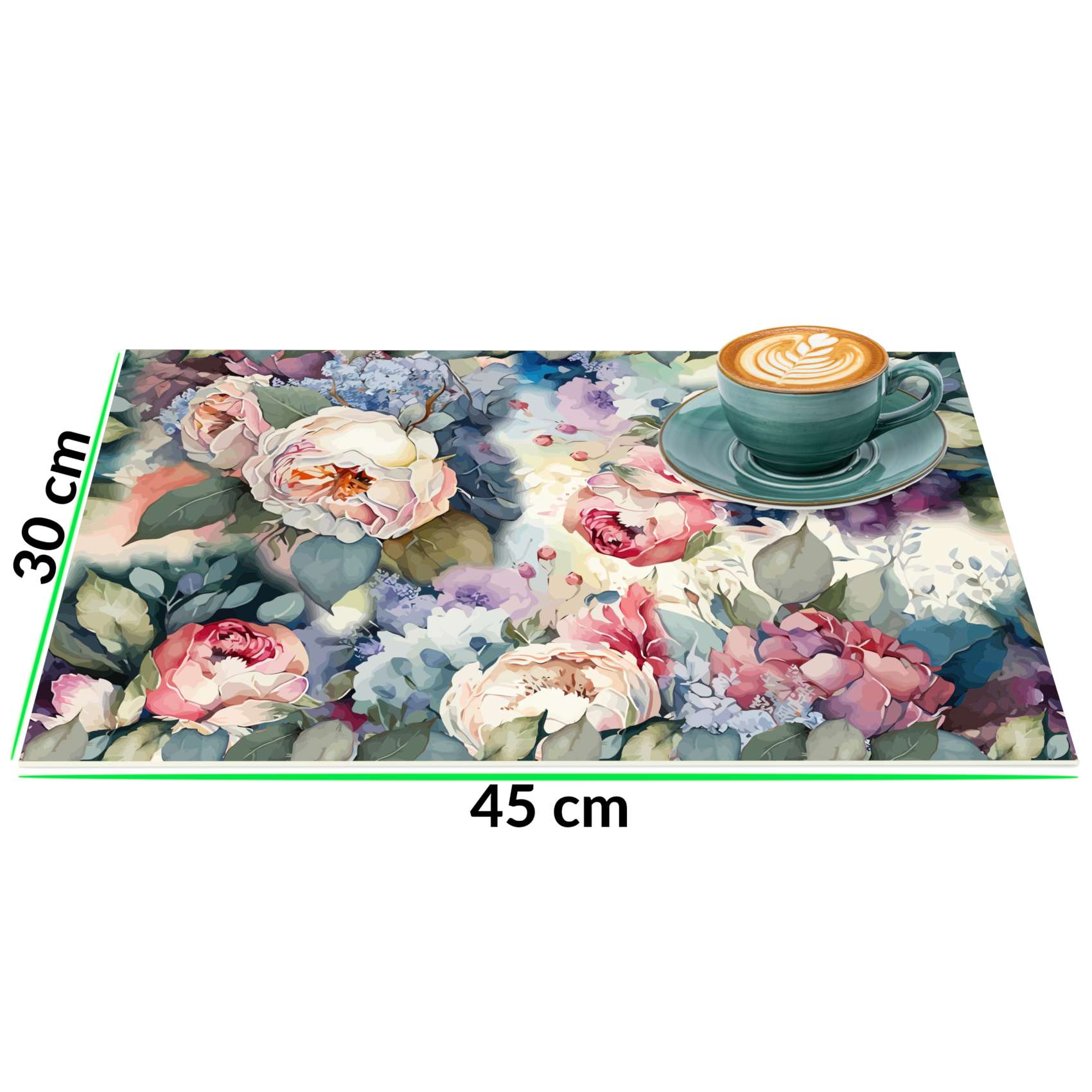 Tischset Platzset Platzdeckchen abwaschbar Tischuntersetzer PVC hitzebeständig Rosen 30x45cm