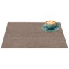 Platzsets Tischset Platzdeckchen abwaschbar Tischuntersetzer PVC hitzebeständig Uni Leinen Braun 35x50cm
