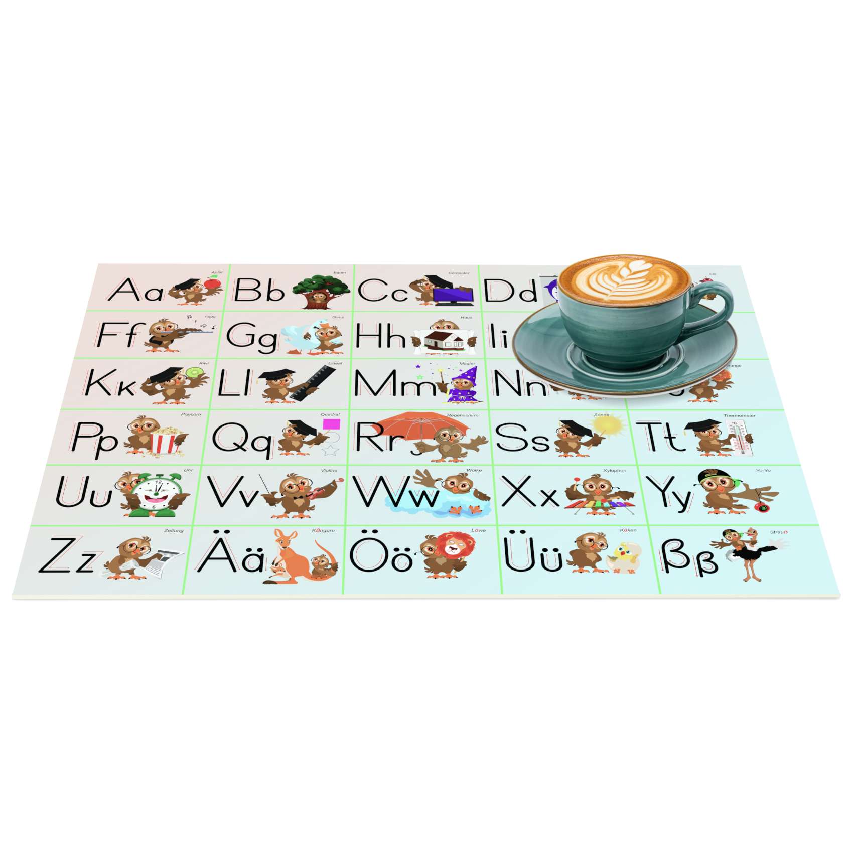 Qualitäts-Tischsets aus PVC – Robust und Pflegeleicht | Alphabet 35x50cm