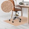 Bürostuhlunterlage Bodenschutzmatte Teppich Schreibtischstuhl Unterlage selbsthaftend NEMESIS Hellbraun – 090x120cm