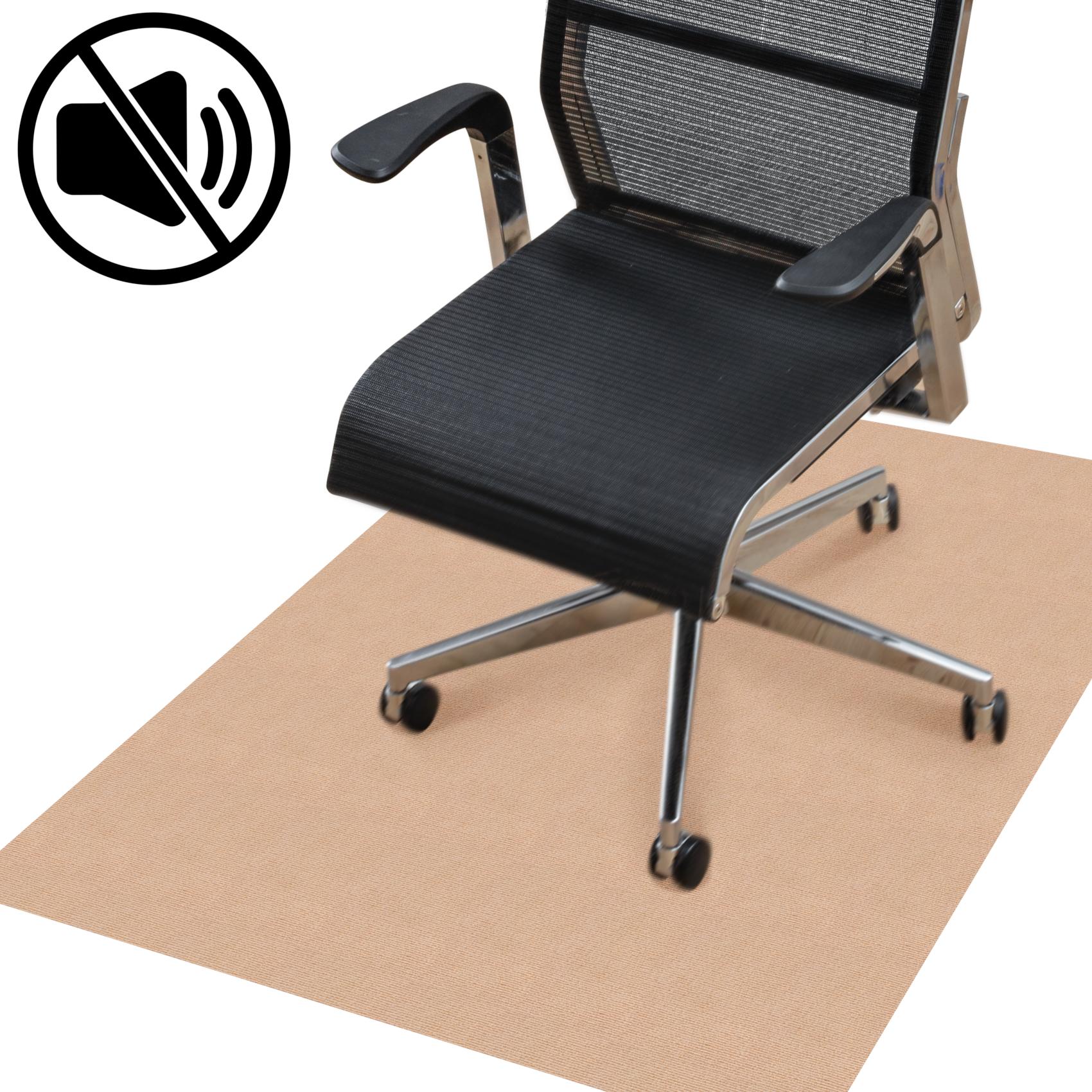Bürostuhlunterlage Bodenschutzmatte Teppich Schreibtischstuhl Unterlage selbsthaftend NEMESIS Hellbraun – 090x120cm