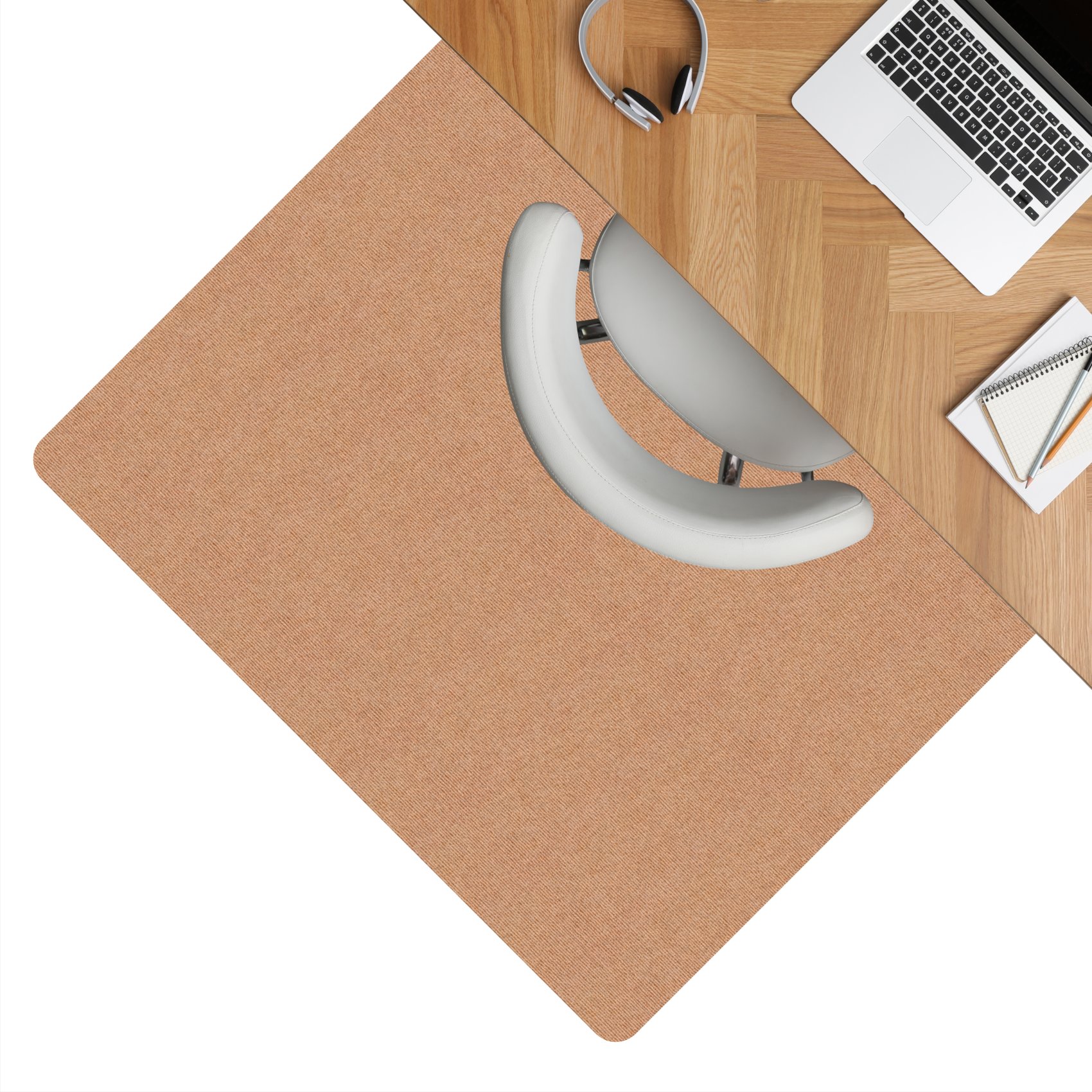 Bürostuhlunterlage Bodenschutzmatte Teppich Schreibtischstuhl Unterlage selbsthaftend NEMESIS Hellbraun – 090x120cm