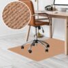 Bürostuhlunterlage Bodenschutzmatte Teppich Schreibtischstuhl Unterlage selbsthaftend NEMESIS Hellbraun – 090x120cm