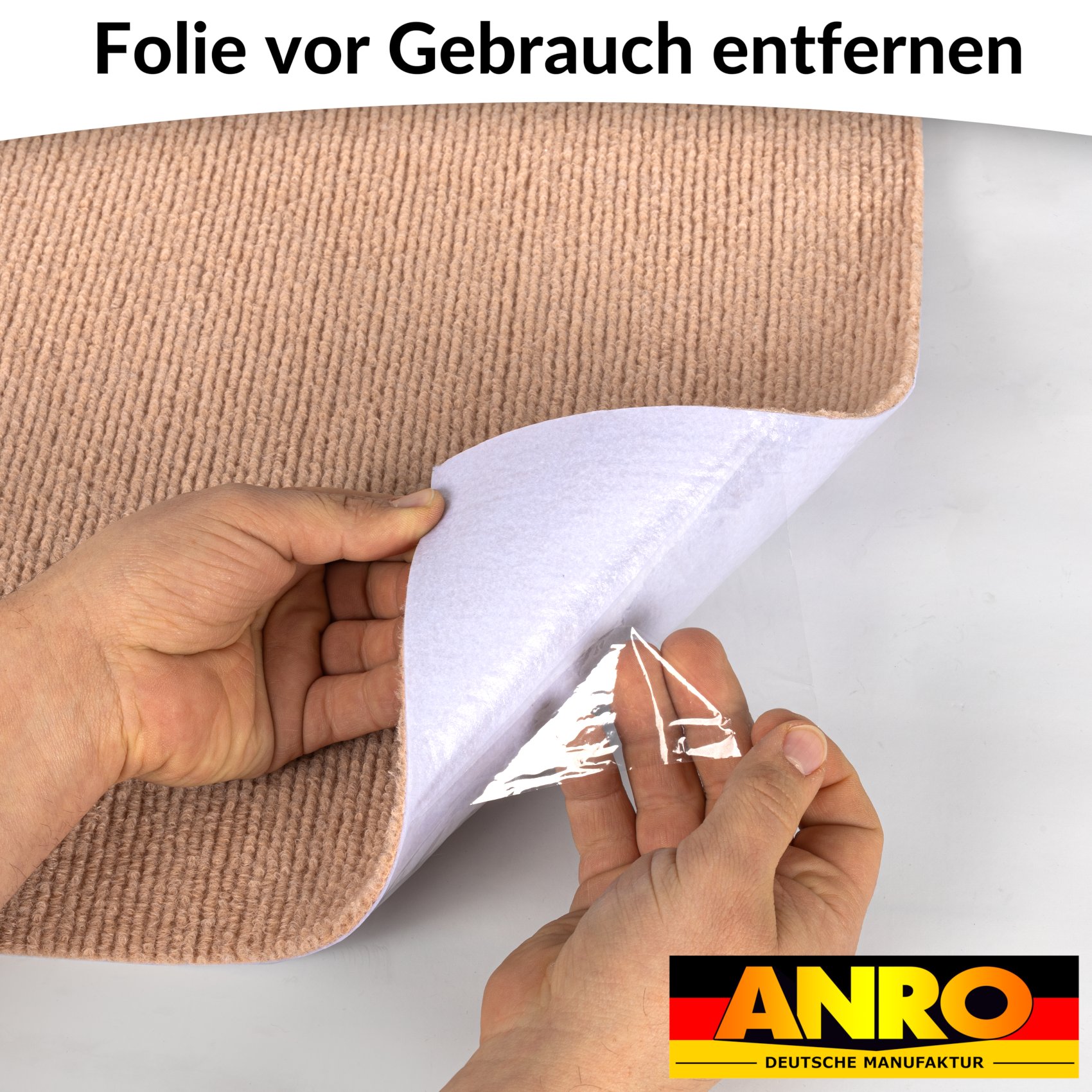 Bürostuhlunterlage Bodenschutzmatte Teppich Schreibtischstuhl Unterlage selbsthaftend NEMESIS Hellbraun – 090x120cm