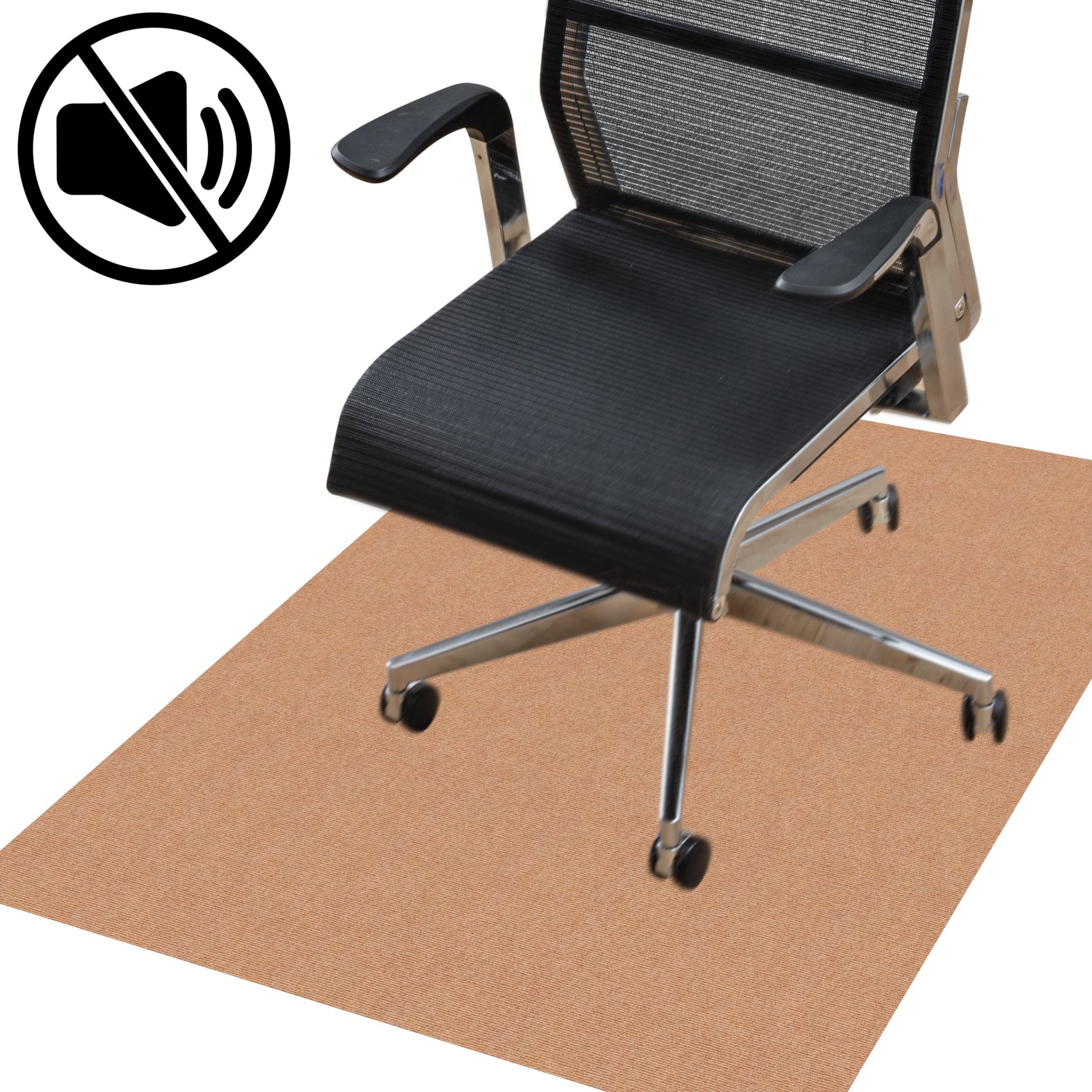 Bürostuhlunterlage Bodenschutzmatte Teppich Schreibtischstuhl Unterlage selbsthaftend NEMESIS Hellbraun – 090x120cm