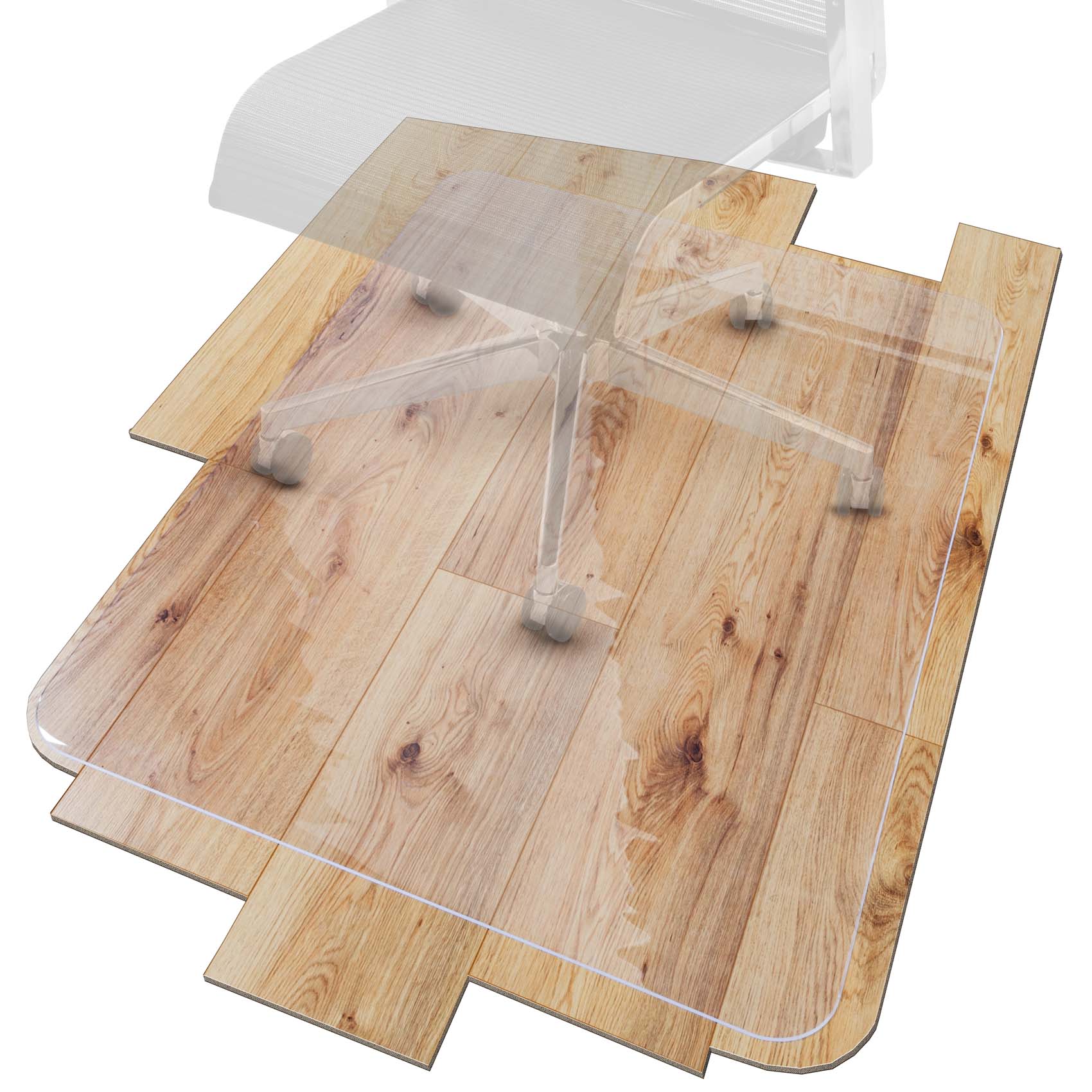 TB2R_10-jpg Bürostuhlunterlage transparent Bodenschutzmatte Bürostuhl Bodenschutz in vielen Größen und Formen – Rechteck, 89x89cm