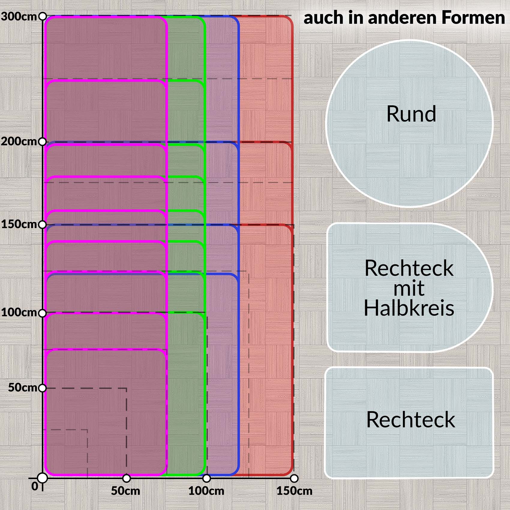 TB2R_21-jpg Bürostuhlunterlage transparent Bodenschutzmatte Bürostuhl Bodenschutz in vielen Größen und Formen – Rechteck, 89x89cm