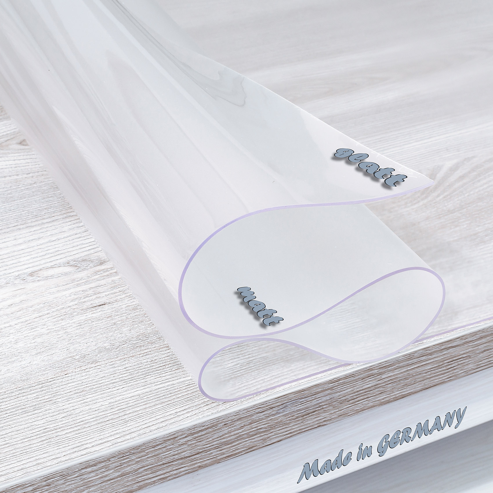 Tischfolie einseitg mattiert Tischschutz Tischschutzfolie 2mm Matt 90cm Breite