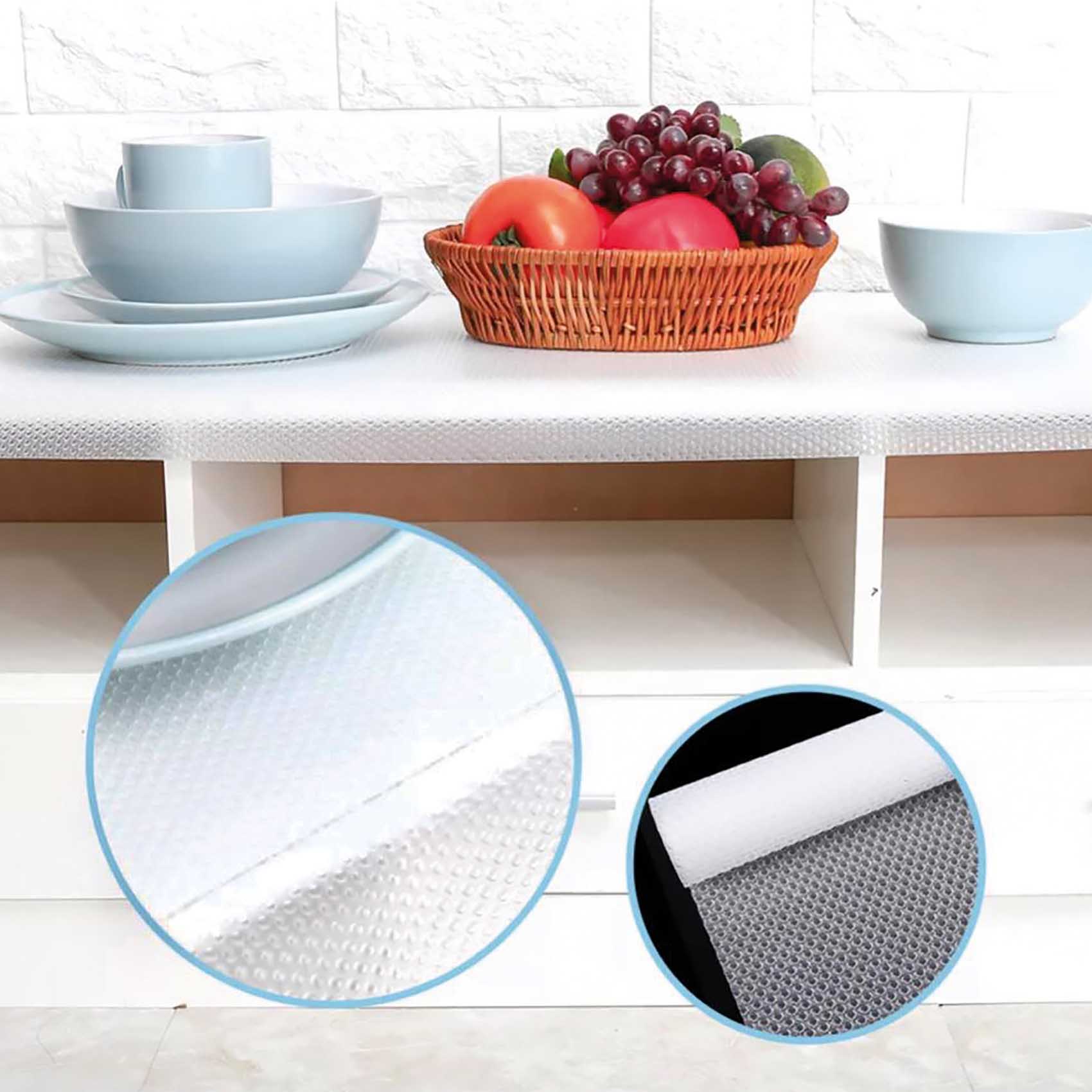 Schubladeneinlage Küche Schubladenmatte Anti-Rutsch Unterlage genoppt transparent – Milchig