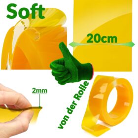 PVC Streifenvorhang Lamellen Vorhang Stärke 2mm Gelb B-20cm