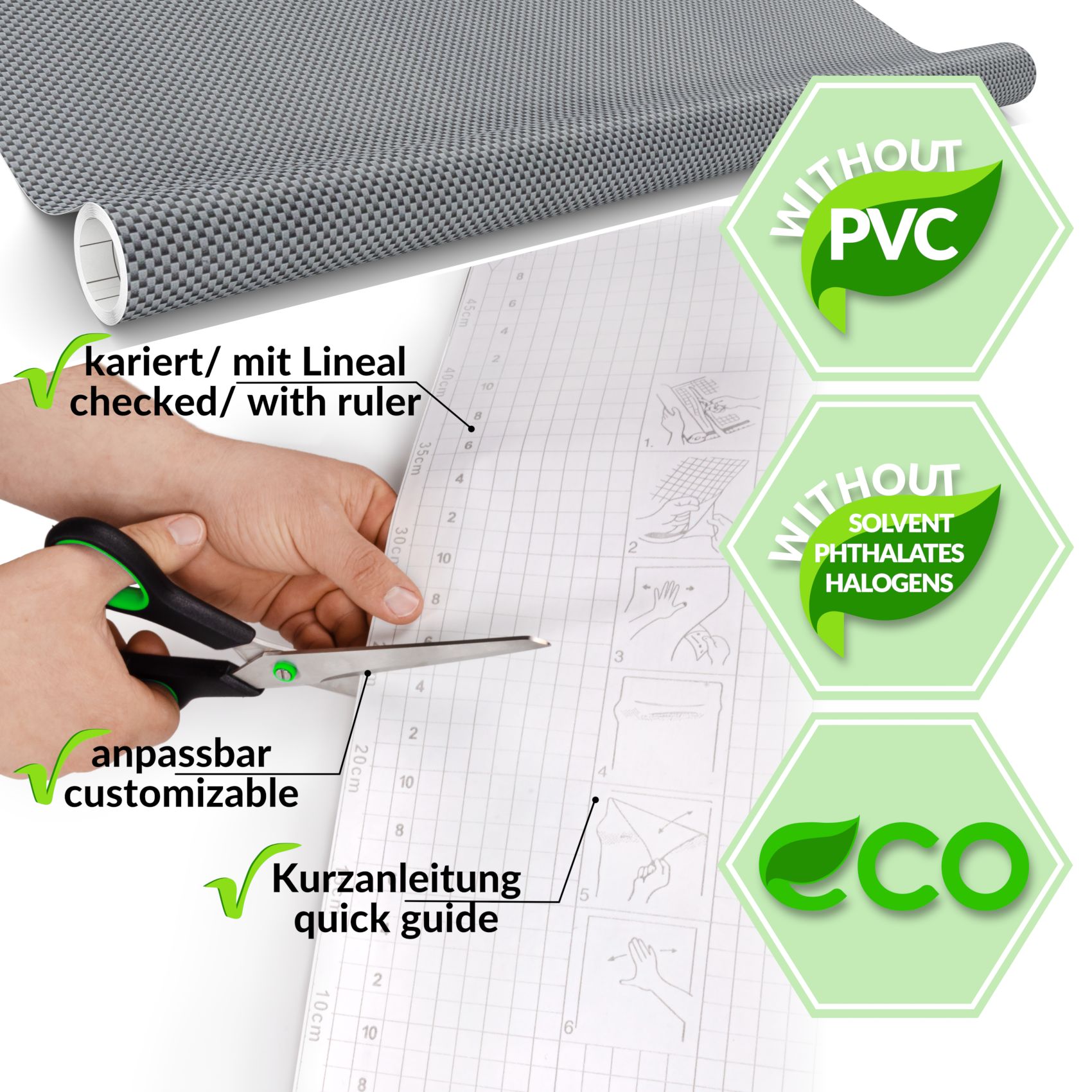 XPLD059_30 Klebefolie Möbelfolie selbstklebende Folie Dekofolie matt 0,45x2m PVC-frei – Carbon Matt