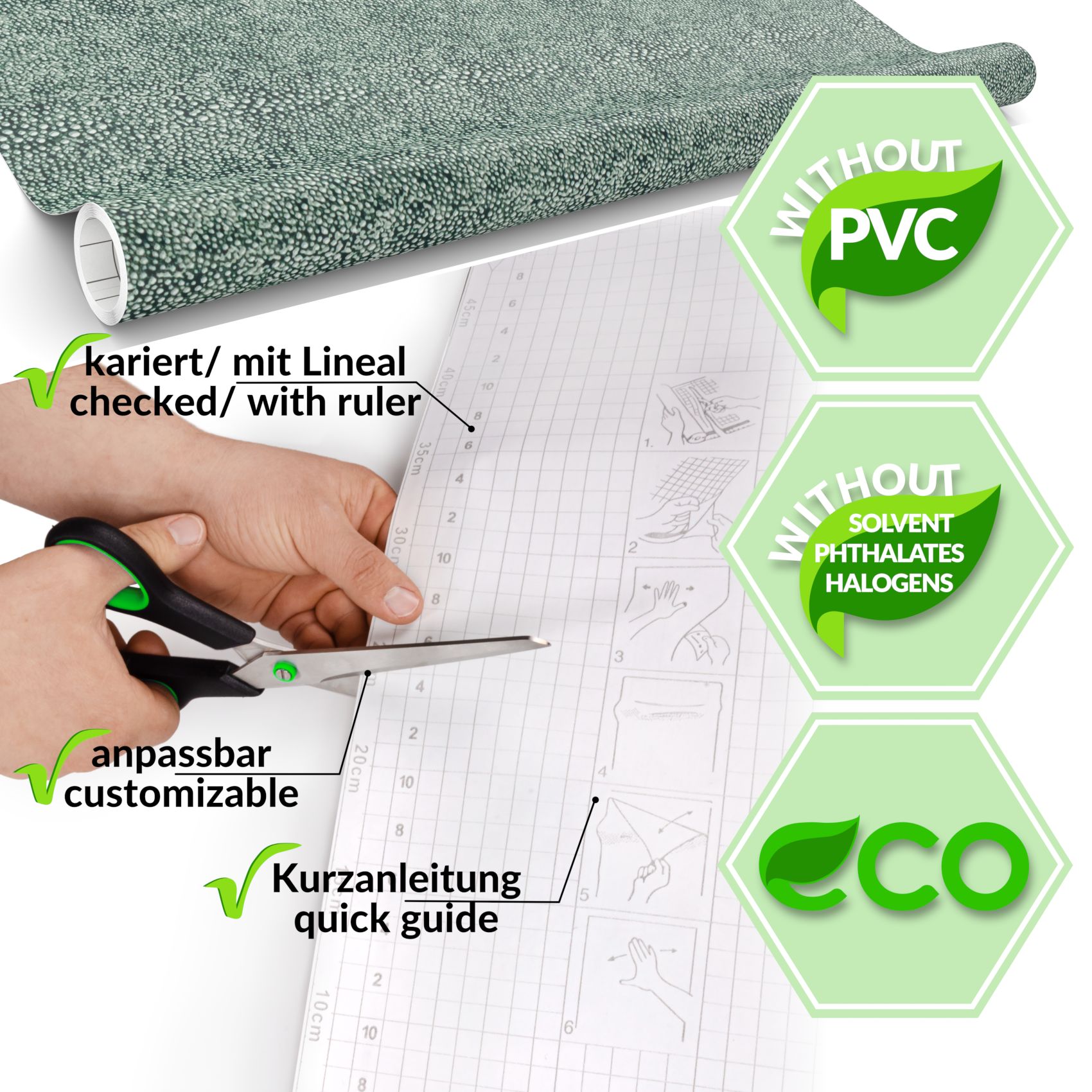 XPLND05_30 Klebefolie Möbelfolie selbstklebende Folie Dekofolie matt 0,45x2m PVC-frei – Naturstein Braun