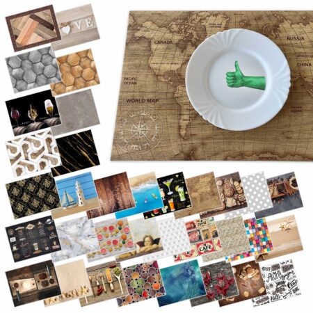 Tischset Platzset Platzdeckchen abwaschbar Tischuntersetzer PVC Placemat hitzebeständig 30x45cm