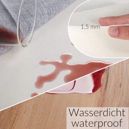 Tischschoner Tischdeckenunterlage Tischmolton Glatt rutschfest 1,5mm Tischpolster Tischunterlage Viesrücken Weiß Meterware