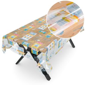 Durchsichtige Tischdecke transparent Tischschutz mit Muster 0,25mm  Maison