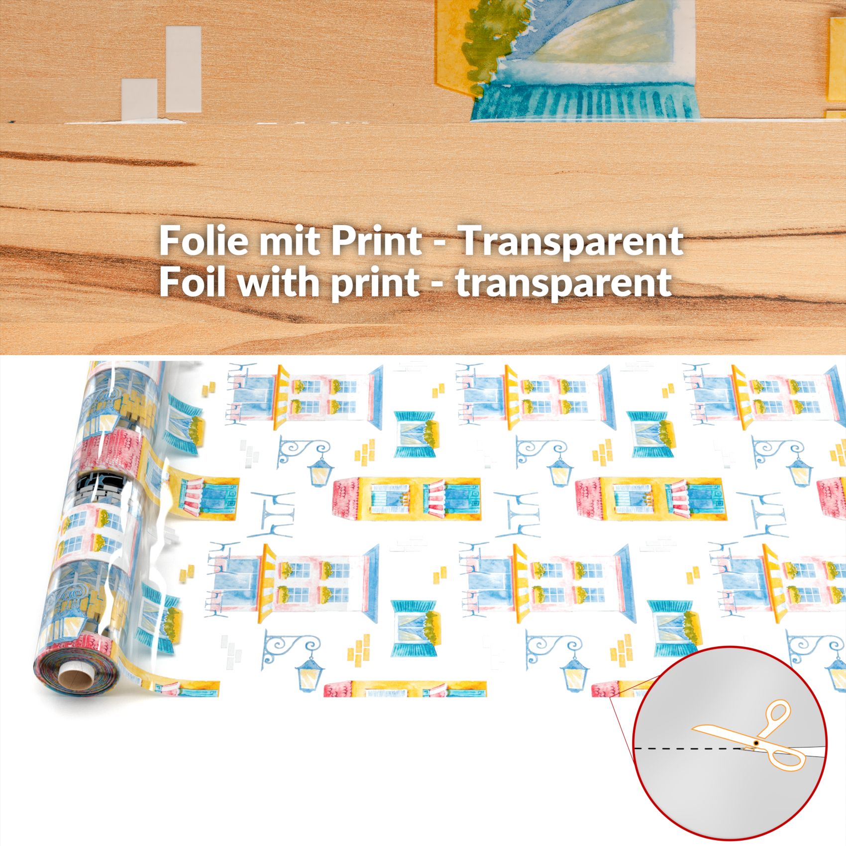 Durchsichtige Tischdecke transparent Tischschutz mit Muster 0,25mm Maison