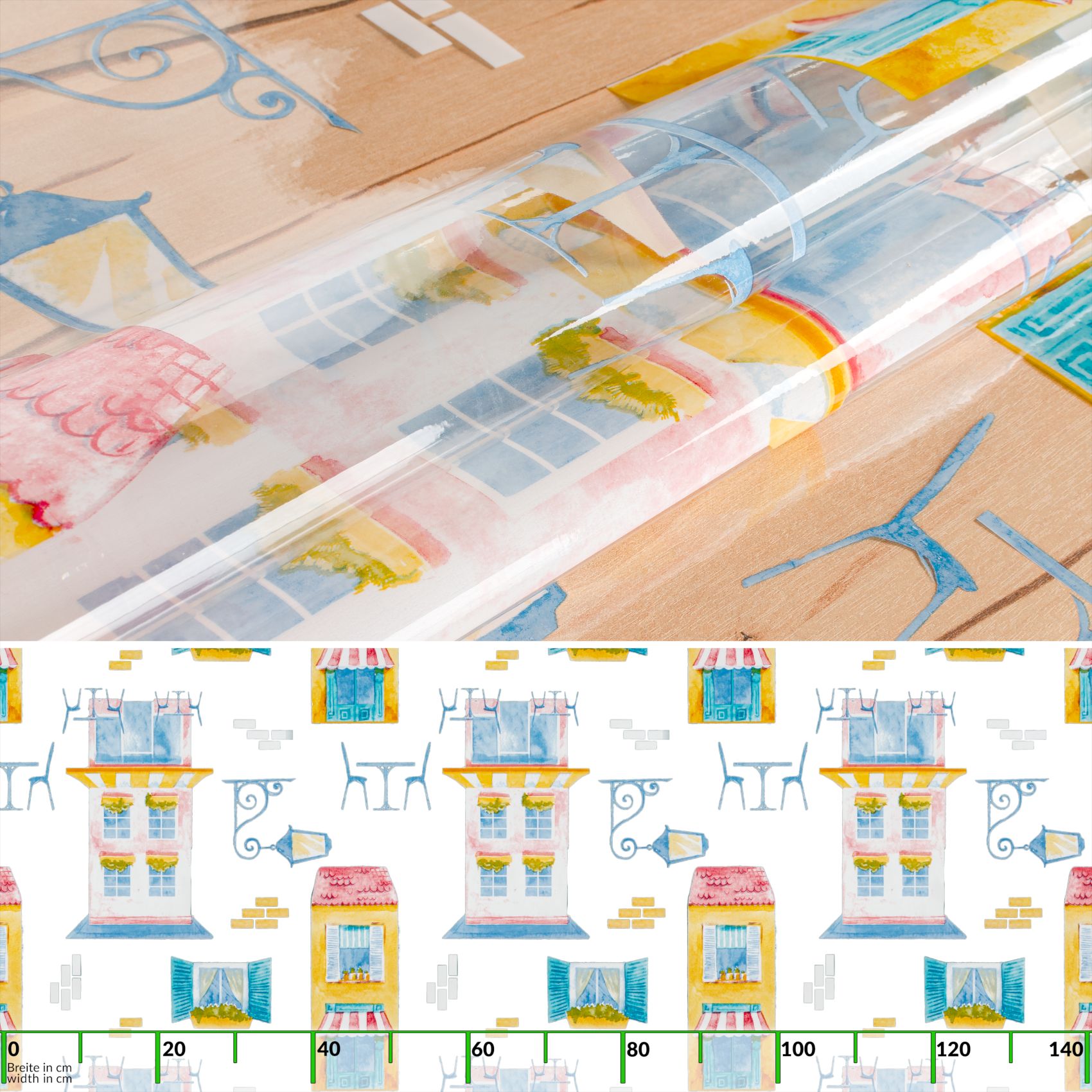 Durchsichtige Tischdecke transparent Tischschutz mit Muster 0,25mm Maison