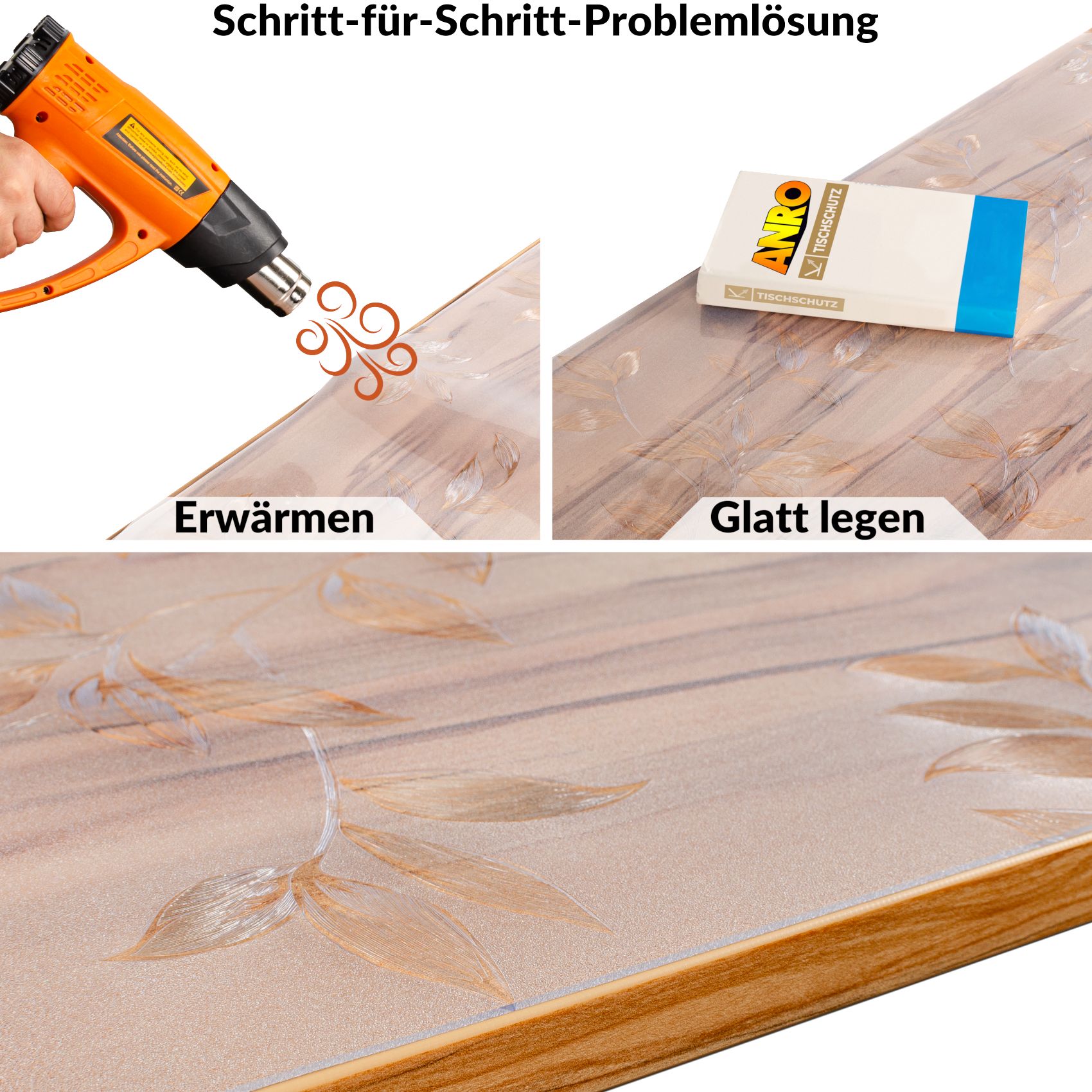 Tischfolie transparente Tischdecke durchsichtig Tischschutzfolie Tischschutz 1,5mm bedruckt Folie mit Motiv B-Ware