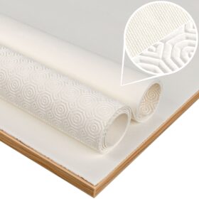 Tischschoner Tischpolster Molton Tischdeckenunterlage rutschfest 2mm Gemustert Weiß PVC Polyester Rücken