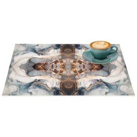 Platzset Tischset Tischmatte Platzdeckchen abwaschbar PVC Platzmatte Marmor Hell 30x45cm