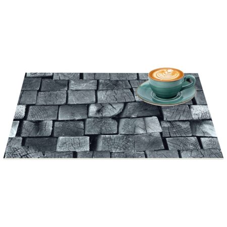 Tischset Platzset Platzdeckchen Tischmatte abwaschbar PVC Platzmatte Holz Anthrazit 30x45cm